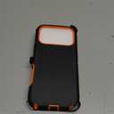 for iPhone 17 Pro Max Case 6.9" with Belt Clip Holster Kickstand, 2 Screen Protector & 2 Camera Lens Protector, Heavy Duty Full Protection Phone Case Cover(Belt Clip,Black+Orange)