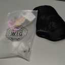 Short Black Bob Wig for Women Cosplay Costume Halloween+ Red Glasses