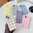 Caseative for iPhone 13 Case,3D Cube Grid Candy Color Soft Phone Case (Yellow)