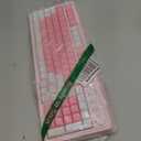 Aula F3099 Wireless Keyboard with Media Knob, Tri-Mode BT5.0/2.4GHz/USB-C Cute Creamy Keyboard with Number Pad, RGB Backlit Gaming Keyboard, Quiet Typing Pink Computer Keyboards for Office Laptop/PC