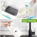 Hand and Dish Soap Dispenser Set for Kitchen, Dual Soap Dispenser with Sponge Holder, 3-in-1 Countertop Soap Pump Dispenser for Kitchen Sink, Useful Kitchen Gadgets - White