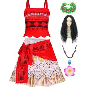 Kids Halloween Costume Girls Princess Costume Dress Up Birthday Outfits for Halloween Ocean Costume Cosplay (L/7-8Yrs)