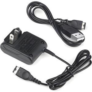Gameboy Advance SP Charger - AC Wall Adapter & USB Charging Cable Compatible with Nintendo DS/GBA SP Systems, Portable Travel Power Cord for Gaming Accessories