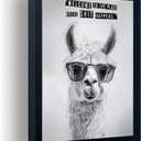 Orvannaatr Black Frame Fun Bathroom Wall Art Black And White Bathroom Humorous Camel Decorative Poster, Modern Animal Picture Canvas Printed Hanging Painting