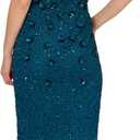 Adrianna Papell Women's Beaded Cocktail Dress, Teal Sapphire, 12