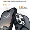 Designed for Magnetic iPhone 14 Pro Case,[Compatible with MagSafe] [Military Grade Drop Protection] Slim Translucent Matte Shockproof with Anti-Fingerprint Phone Case 6.1"-Black