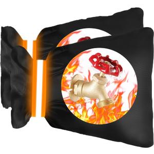 Outdoor Faucet Cover for Winter - 2 Pack 8"H x 6.5"W Hose Bib Covers for Winter Freeze Protection, Reusable Waterproof Pipe Wrap Insulation Cover Socks, Black