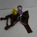 Fdit Pet Dog Costume Funny Cowboy Clothes Dogs Outfit Knight Clothes with Doll and Hat for Halloween Cosplay Party(L)