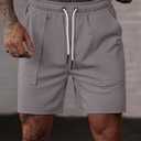 Men's Sweat Shorts Elastic Waist Drawstring 6'' Inseam Casual Gym Athletic Shorts with Pockets (S-3XL) (M)