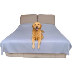 Thin Reversible Waterproof Protective Bed Cover (King Size, 100 x 96 inch), for Pets, Babies; Incontinence, Dirt, Drool (Gray)
