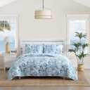 Tommy Bahama - King Quilt Set, Luxurious Bedding with Matching Shams, Coastal Inspired Room Essentials (Aubrey Blue, King)
