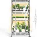 Bstrip Indoor Greenhouse with Grow Light, Tall Green House with 6 Pack T5 Full Spectrum Plant Lights with Timer, Plant Shelf with Tent for Indoor Plant, Seed Starting, Seed Tray, 35.4"x13.8"x70.8"