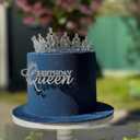 10 x Happy Queen Cake Topper,Acrylic Queen Birthday Cake Decoration for Women Queen Birthday Decorations Cake Decoration Party Supplies