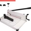 A4 Paper Cutter Professional Guillotine Trimmer - Heavy Duty Paper Cutting Craft Machine with 380 Sheet 2.85oz Paper Capacity, Additional 1 Red Knife Pad, 2 Rubber Feet and 1 Set of Positioning Screws