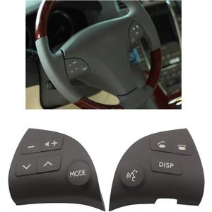 FZJDSD Grey Steering Wheel Control Button Cover 2pcs 84250-33190-C0 Compatible with Lexus ES350 2006-2012 Steering Wheel Volume Control Switch Button