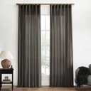 XTMYI Brown Linen Curtains Drapes for Living Room Bedroom 108 Inch Curtains Long 2 Panels Semi Sheer Window Treatments for Dining Room, Dark Brown