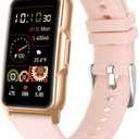 Smart Watch Health Fitness Tracker with 24/7 Heart Rate, Blood Oxygen Blood Pressure Sleep Monitor, 115 Sports Modes, Step Calorie Counter Pedometer IP68 Waterproof for Android and iPhone Women Men (Golden Rose Pink)