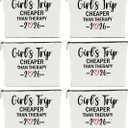 6 PCS Girls Trip Gifts Favors 2026 Girls Weekend Gifts for Women Bestie Gifts Friend Gifts Girls Trip Favors for Her Sister Niece Friendship Holiday Vacation Makeup Bag Weekend Bags for Women
