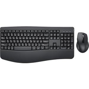 Ergonomic Keyboard and Mouse Combo - Full Size Keyboard Cordless with Palm Wrist Rest Ergonomic Mouse Wireless for Windows Computers Laptops - Black (Upgrade)