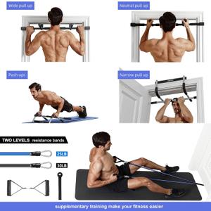 Ally Peaks Pull Up Bar for Doorway | Thickened Steel Max Limit 440 lbs Upper Body Fitness Workout Bar| Multi-Grip Strength for Doorway | Indoor Chin-Up Bar Fitness Trainer for