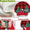 Christmas Tree Skirt 48 Inch, Red and Black Buffalo Plaid Xmas Tree Skirt, Winter Christmas Tree Mat for Home Party Holiday Indoor Outdoor Decorations (Large)