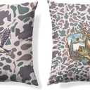 Vintage Camo Mallard Duck Throw Pillow Covers 18x18 Set of 2, Deer Hunting Pillowcase, Camouflage Farm Animal Decorative Pillow Covers,Camouflage Wild Animal Decor,Camo Deer Decor