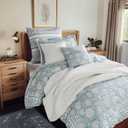 Levtex Home Adare Blue Reversible King/Cal King Comforter Set (106x94in) with 2 Pillowcases (36x20in) - Floral Bedding - Blue and White - 100% Cotton King Size Comforter Set - Soft, Pre-Washed