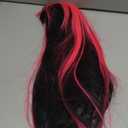 MAGQOO Black Pink Wig for Women Girls Long Straight Black and Pink Wigs with Bangs Synthetic Heat Resistant Halloween Cosplay Costume with Wig Cap