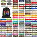 Riakrum 120 Pcs Paracord Rope 550 10 Feet Multifunction Paracord Cord Parachute DIY Bracelets Making Kit with Drawstring Bag for Christmas Making Lanyard Dog Collar Gift(Bright Colors)