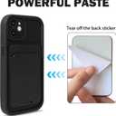 Lovmooful Compatible for iPhone 12 Case Cute Color Card Holder Design for Girls Women Soft TPU More Shockproof Protective Girly for iPhone 12 Case-Black