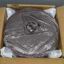 Oakvivo Small Foot Stool Ottoman, Round Pouf Foot Rest, Footstool Ottomans with Rubber Legs Under Desk, Faux Leather Footrest for Couch, Living Room, Bedroom, Office, 13''L x 13''W x 10.2''H, Coffee