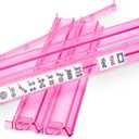 Mahjong All-in-One Tile Racks with Pushers, 4 Pack Acrylic Racks, American Mahjong Accessories (Pink)