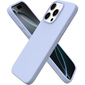 ORNARTO Compatible with iPhone 16 Pro Case 6.3", Slim Liquid Silicone 3 Layers Soft Gel Rubber Shockproof Protective Cover with Anti-Scratch Microfiber Lining-Sky Heather Color