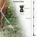 Mitclear Weed Puller Tool with Long Handle(58IN), 2-in-1 Gardening Hand Tools Weeds Remover, Weeder Rake & Garden Hoe Combo, Manual Weeding Puller Tool for Garden Yard Patio Lawn