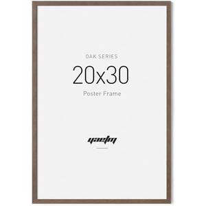Yaetm Minimalist 20x30 Frame - Brown Walnut, Solid Wood 20x30 Poster Frame for Picture & Art Print, Lightweight, Horizontal and Vertical Wall Hanging for Photo Gallery (Single, Walnut)