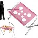 Dog Grooming Hammock with Stand, Pet Sling for Cats and Small Dogs(Pink)
