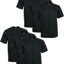 Pro Club Men's 6-Pack Heavyweight Cotton Short Sleeve Crew Neck T-Shirt (Black) M
