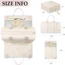 3Pcs Garment Duffle Bags for Travel Convertible Carry on Garment Bag for Women Men Travel Duffle Bag Includes Shoe Pouch & Hanging Suit Bag for Clothes/Dresses, Beige