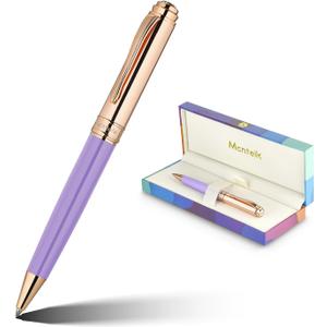 Luxury Gel Pen, Top Set With 8mm Brilliant Diamond,Stylish Purple Pen Body,Attractive Rose Real Gold Finish, Black Ink Refill,Elegant Gift Pen For Women, Unique, Fancy, Office Pens