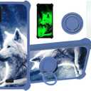 jioeuinly Blu Studio Mini 2023 Case Compatible with Blu Studio Mini 2023 Phone Case Cover [with Tempered Glass Screen Protector][Hard PC + Soft Silicone][Ring Support] [Luminous Effect] YGL-LAN