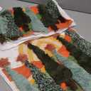 Set of 2 Embroidered Christmas Pillow Covers 18x18 Inch Boho Christmas Tree Pillow Cover Farmhouse Xmas Pillowcases Decorations for Sofa Couch Bedroom Home Living Room Decor (Green and Yellow)