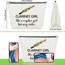 Clarinet Gifts for Women Clarinetist Makeup Bag Clarinet Lover Gift for Player Teacher Friend Coworker Musical Presents Cosmetic Bag Christmas Birthday Present for Music Lover Travel Cosmetic Pouch