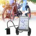 Electric Bike LCD Display, 5 Pin Universal E Scooter M5 Panel Meter Screen with Connector, E Bike Display Meter Control Panel Screen, 24V 36V 48V 60V, for 31.8 22.2mm Electric Bikes