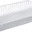 Home Redefined 17.5"x12" Silver Glossy Crocodile Faux Leather Serving Tray Beautiful Modern Elegant Decorative Tray with Handles Ottoman Coffee Table Ottoman Perfume Makeup Display for All Occasion's