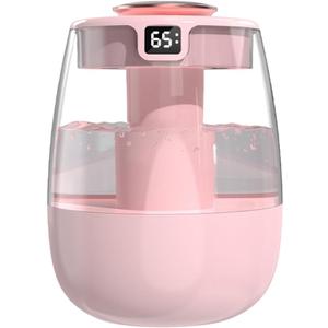 DONGKER Double Spray Humidifier,1L Silent USB Digital Display Humidifier with 2 Mist Modes & Night Light for Car Office Home Room