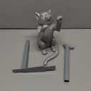 Resting Cat Paper Towel Holder Countertop Napkin Toilet Roll Stand for Kitchen (Silvery)