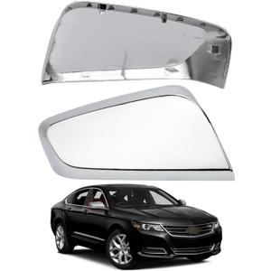 Passenger Side Mirror Cover Replacement for Chevrolet Chevy Impala 2014 2015 2016 2017 2018 2019 2020 - Right Side Mirror Covers, Rear View Mirrors Cap Accessories Chrome