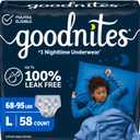 Goodnites Boys' Nighttime Bedwetting Underwear, Size Large (68-95 lbs), 58 Ct (2 Packs of 29)