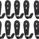 Deezio Heavy Duty Wall Hooks,Stainless Steel Screw On Hooks for Hanging Coats Plants Towels Keys Hats,Waterproof Single Shower Hanger Hooks for Garage Kitchen Bathroom(10 Pack) (Black)