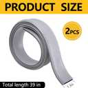 2 Pcs 39 Inch Vinyl Replacement Insert, Cuttable Threshold Seal Insert Replacement, Exterior Door Threshold Seal Strip for Door Weather Stripping Sealing
